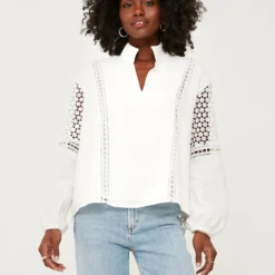 White Eyelet Jane Blouse