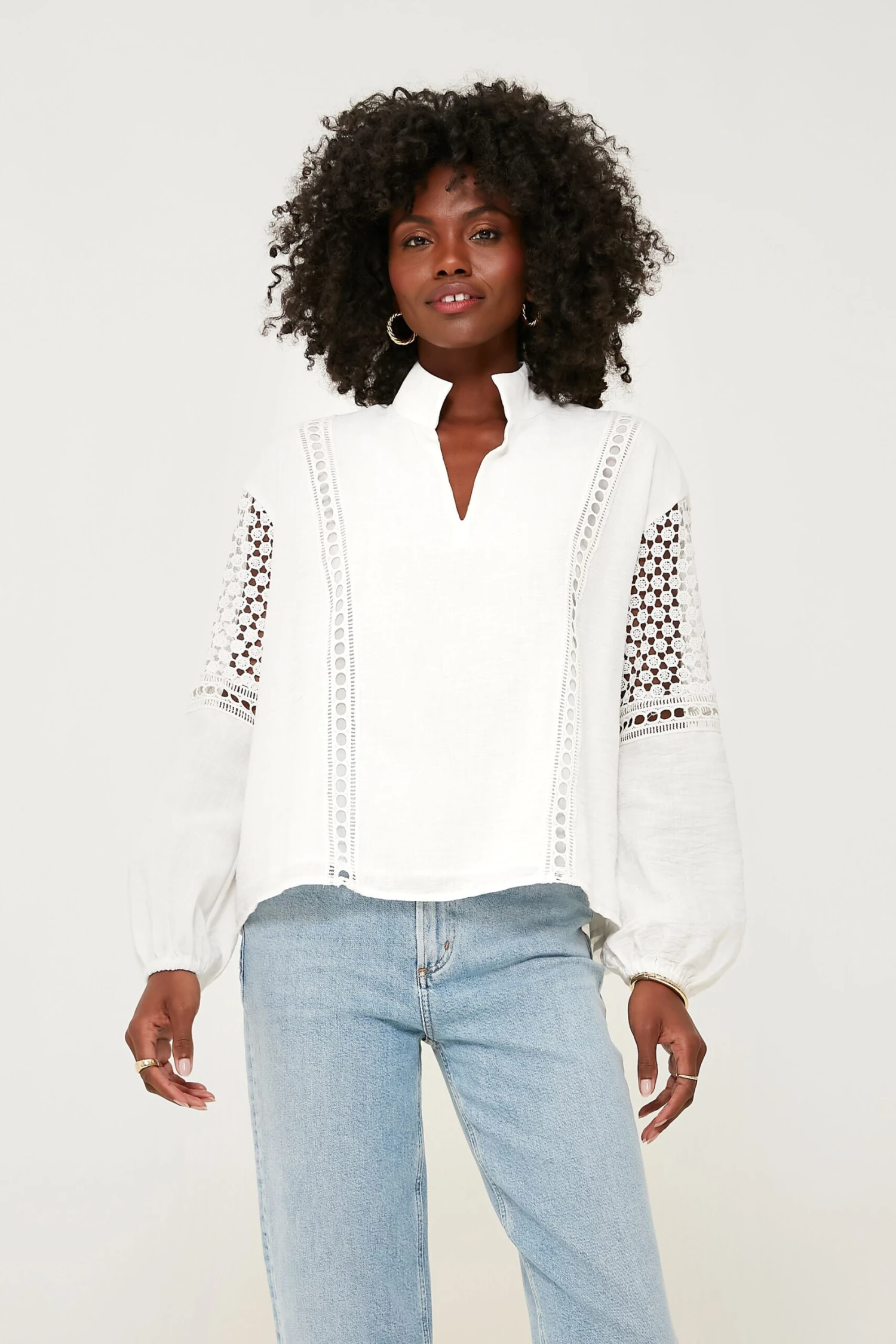 White Eyelet Jane Blouse 1 White Eyelet Jane Blouse