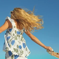 White And Klein Blue High Waist Shorts With Bellflower Block Print -Outlet Toggify Store 0mdps3dr9PKhurkoK3yFdKU5S2ZFhC3I 1
