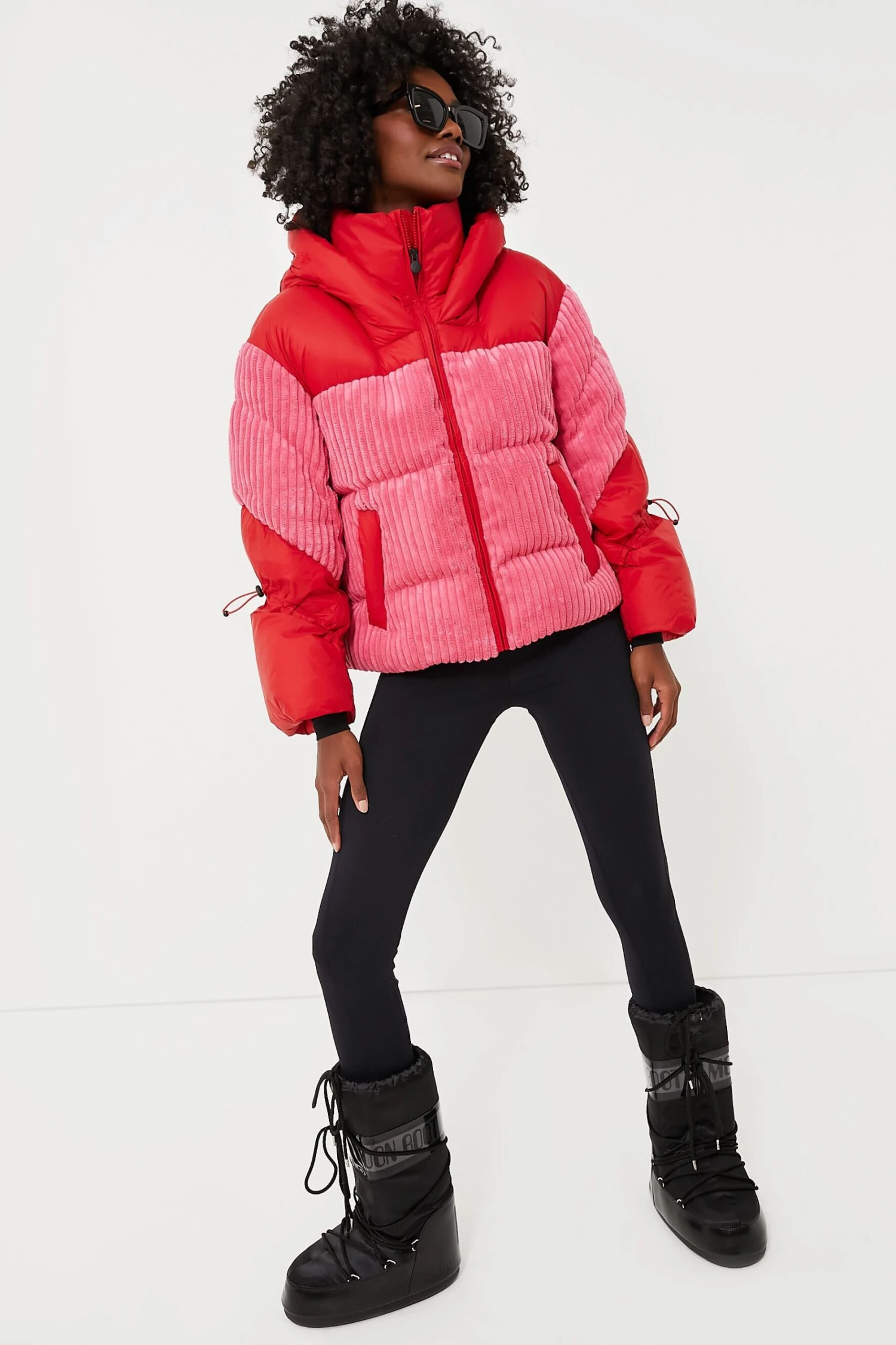 Azalea Pink And Red Zao Short Down Jacket 2 Azalea Pink And Red Zao Short Down Jacket - Image 2