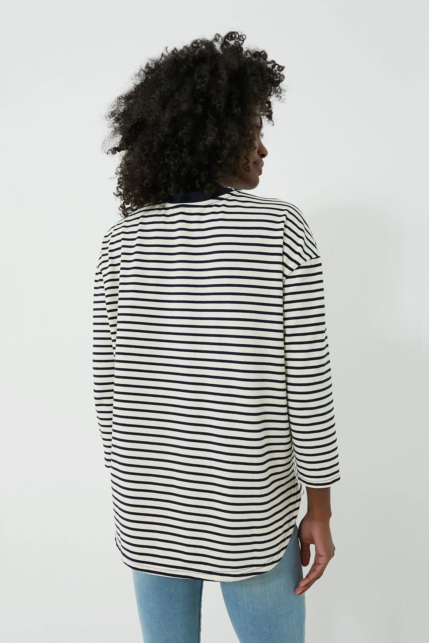 Navy Striped Knit Popover 4 Navy Striped Knit Popover - Image 4