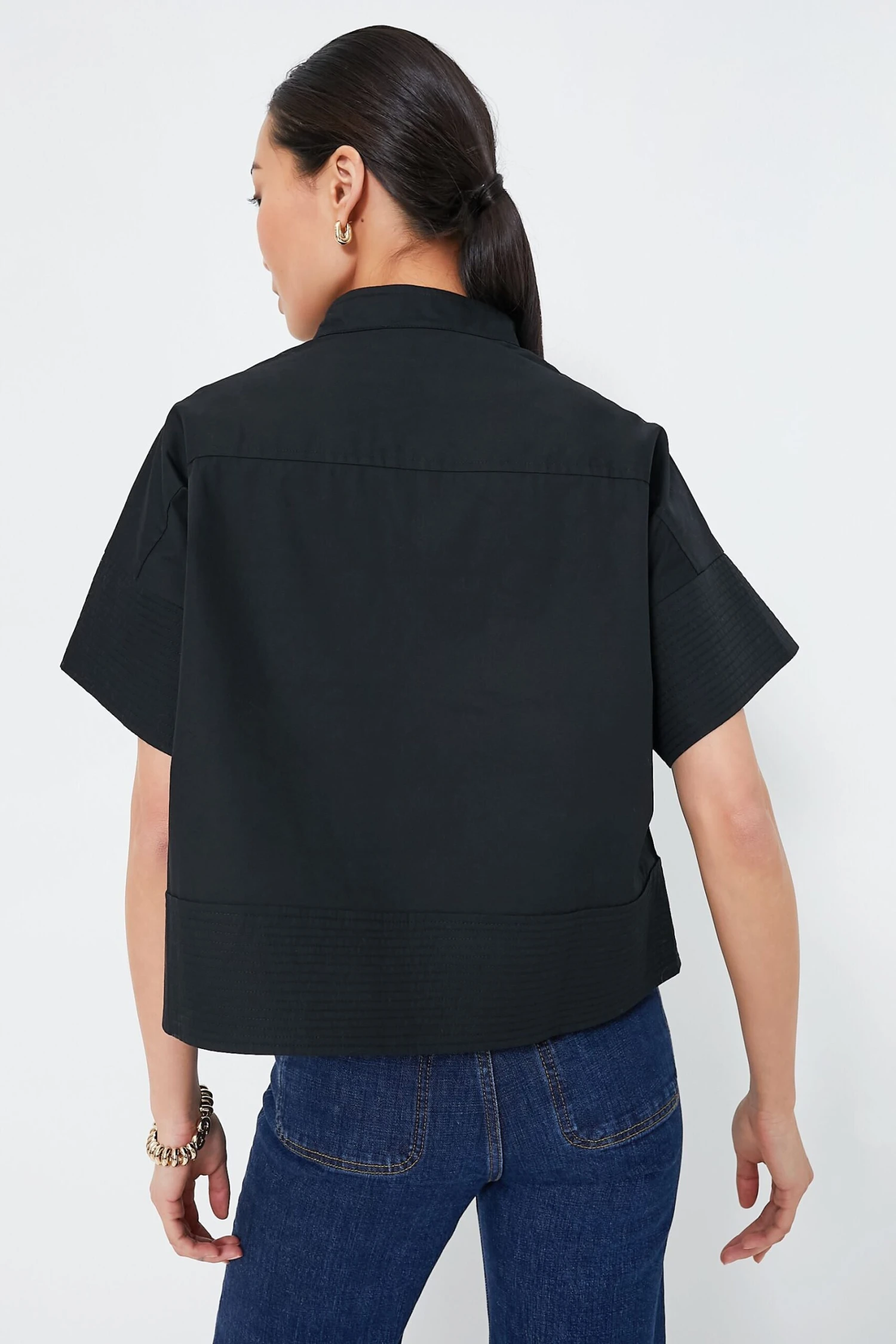 Black Trapunto Stitch Sofia Shirt 4 Black Trapunto Stitch Sofia Shirt - Image 4