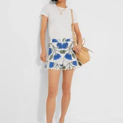 White And Klein Blue High Waist Shorts With Bellflower Block Print -Outlet Toggify Store 3CAi92Ubiw4VxV50T4SEJfdWEcgcSIJw 1