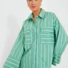 Green Akaia Stripe Tasha Shirt