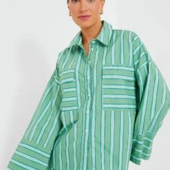 Green Akaia Stripe Tasha Shirt