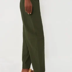 Ganni Kombu Green Cotton Crepe Elasticated Curve Pants -Outlet Toggify Store 5OlntQUGX0gB1jzPRdnQqBgzbAUd9EdU 1