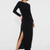 Black Ruched Nicole Dress