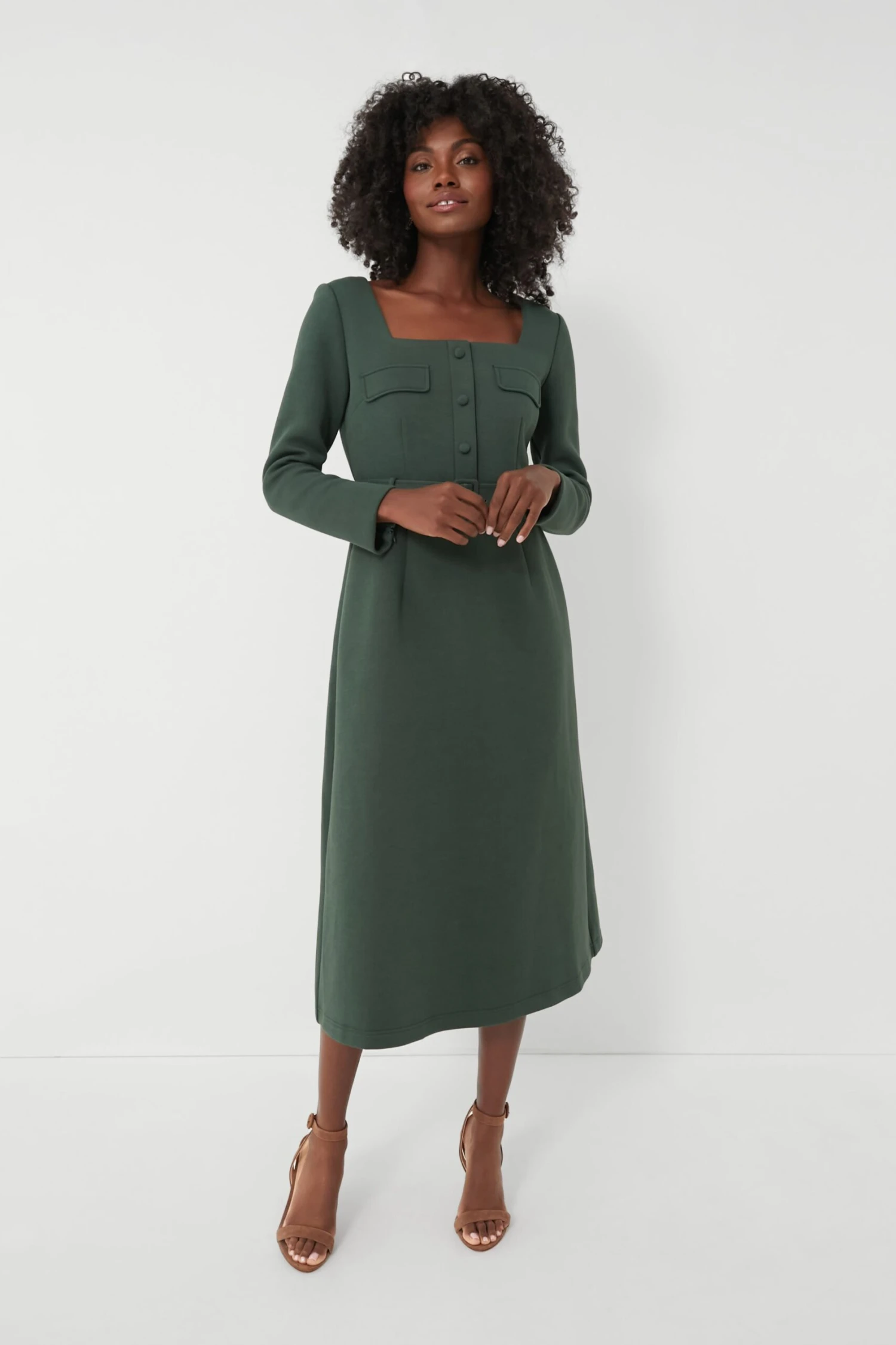 Forest Green Long Sleeve Elle Dress 6 Forest Green Long Sleeve Elle Dress - Image 6