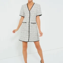 White Tweed Josephine Dress
