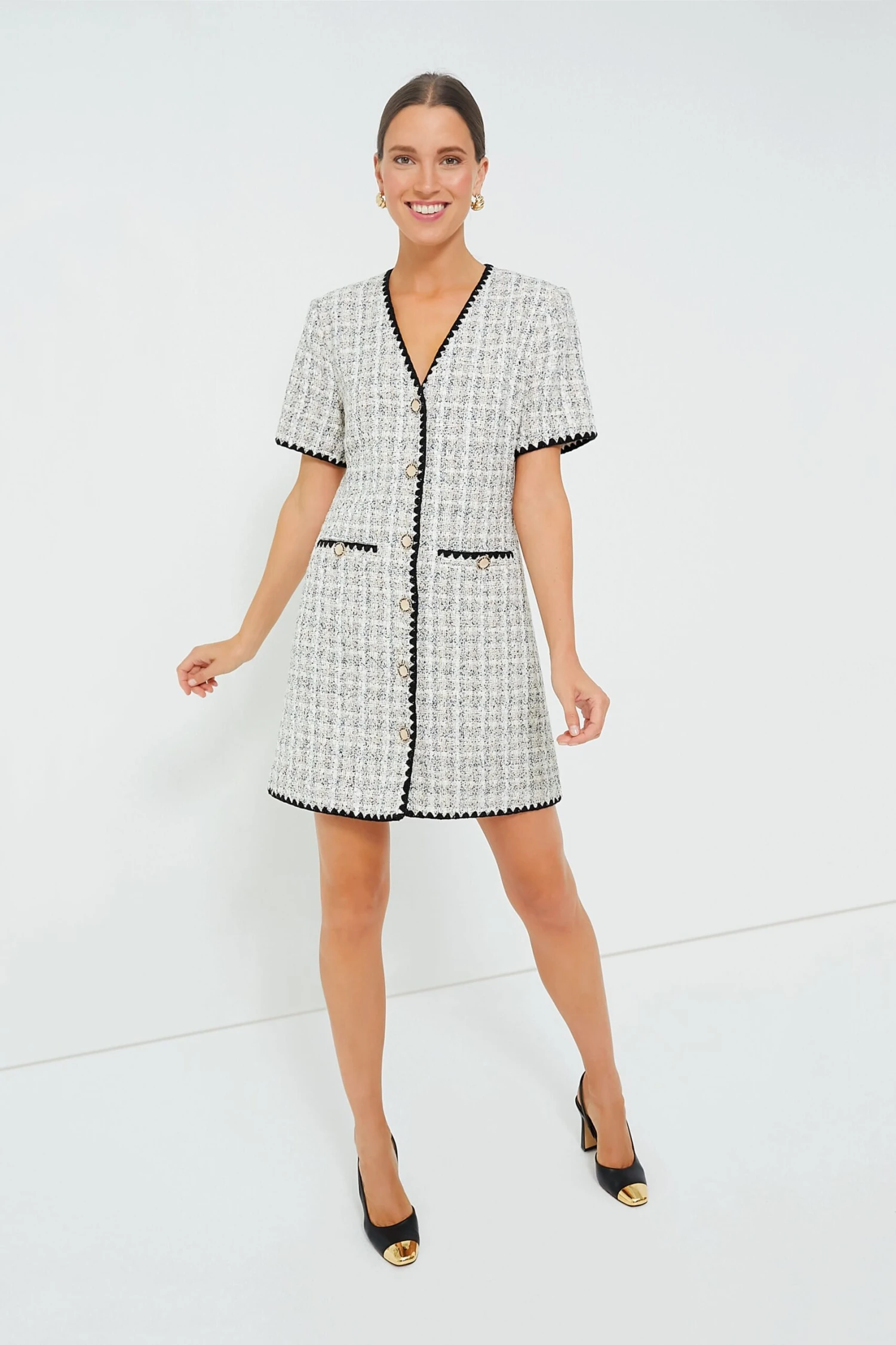 White Tweed Josephine Dress 1 White Tweed Josephine Dress