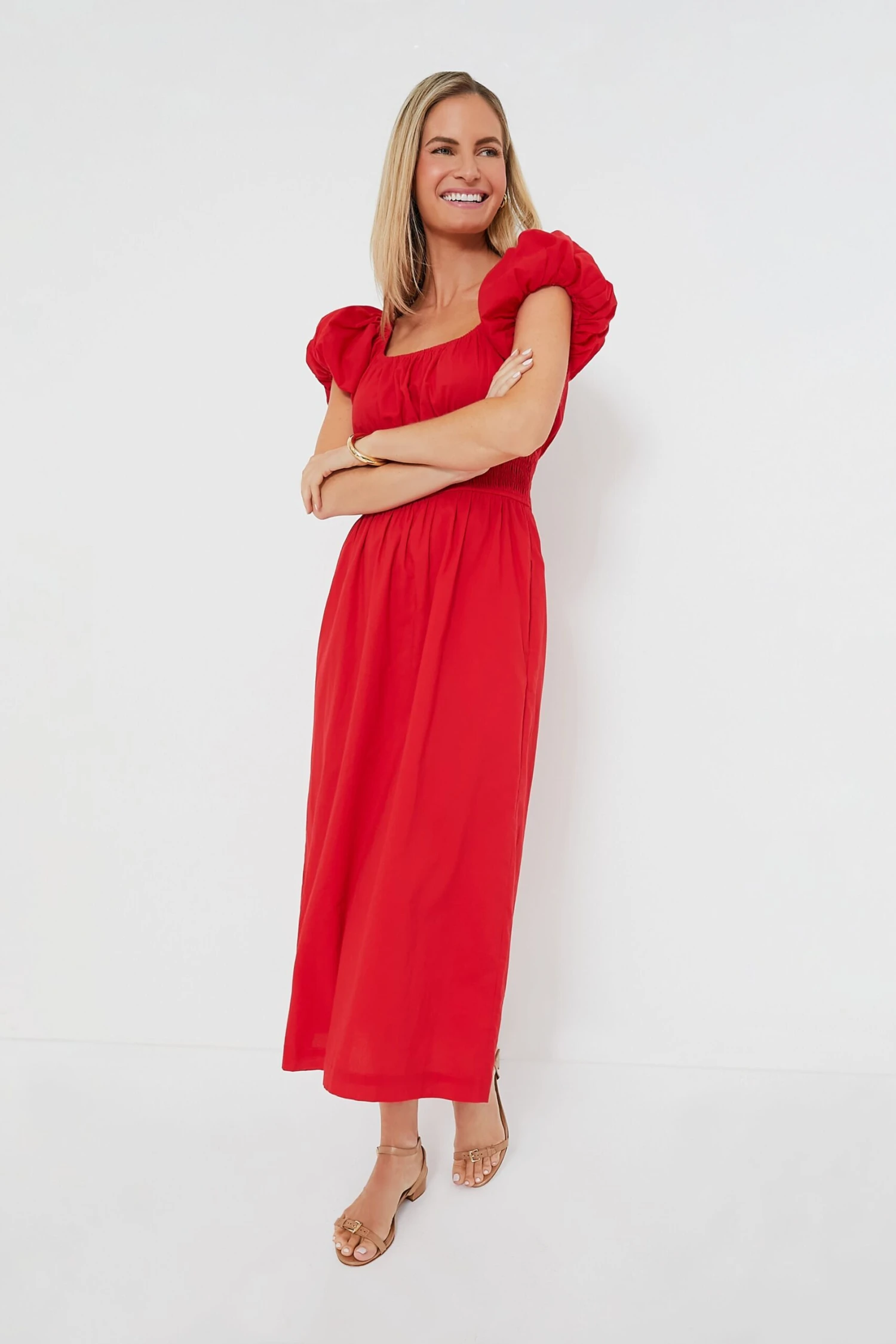 Red Puff Sleeve Flynn Dress 6 Red Puff Sleeve Flynn Dress - Image 6