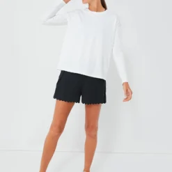 Black Scallop Marisa Tennis Short