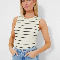 Black And Antique White Tank Bodysuit