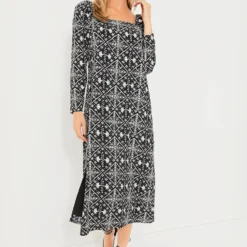 Square Neck Sabrina Midi Dress