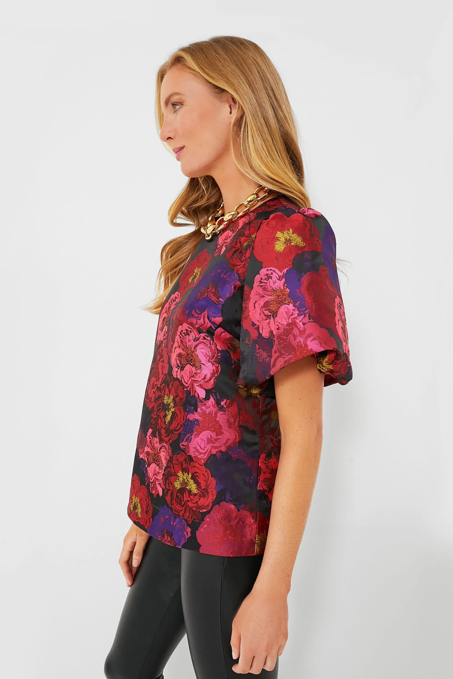 Camellia Jacquard Lyla Blouse 3 Camellia Jacquard Lyla Blouse - Image 3