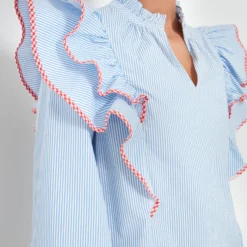 Blue Stripe Gingham Ruffle Holly Blouse -Outlet Toggify Store AfK2TEZ4Y2znyWCFRoAcHyLSilaPsvwF 1 scaled