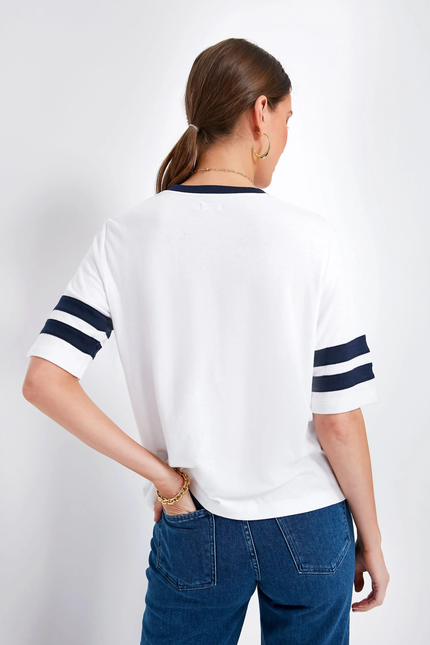 Bright White Cloud Varsity Tee 4 Bright White Cloud Varsity Tee - Image 4