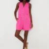Hot Pink Textured Myla Romper