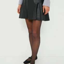 Black Leather Lana Mini Skirt