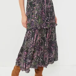 Caymen Paisley Purple Darcy Ankle Skirt