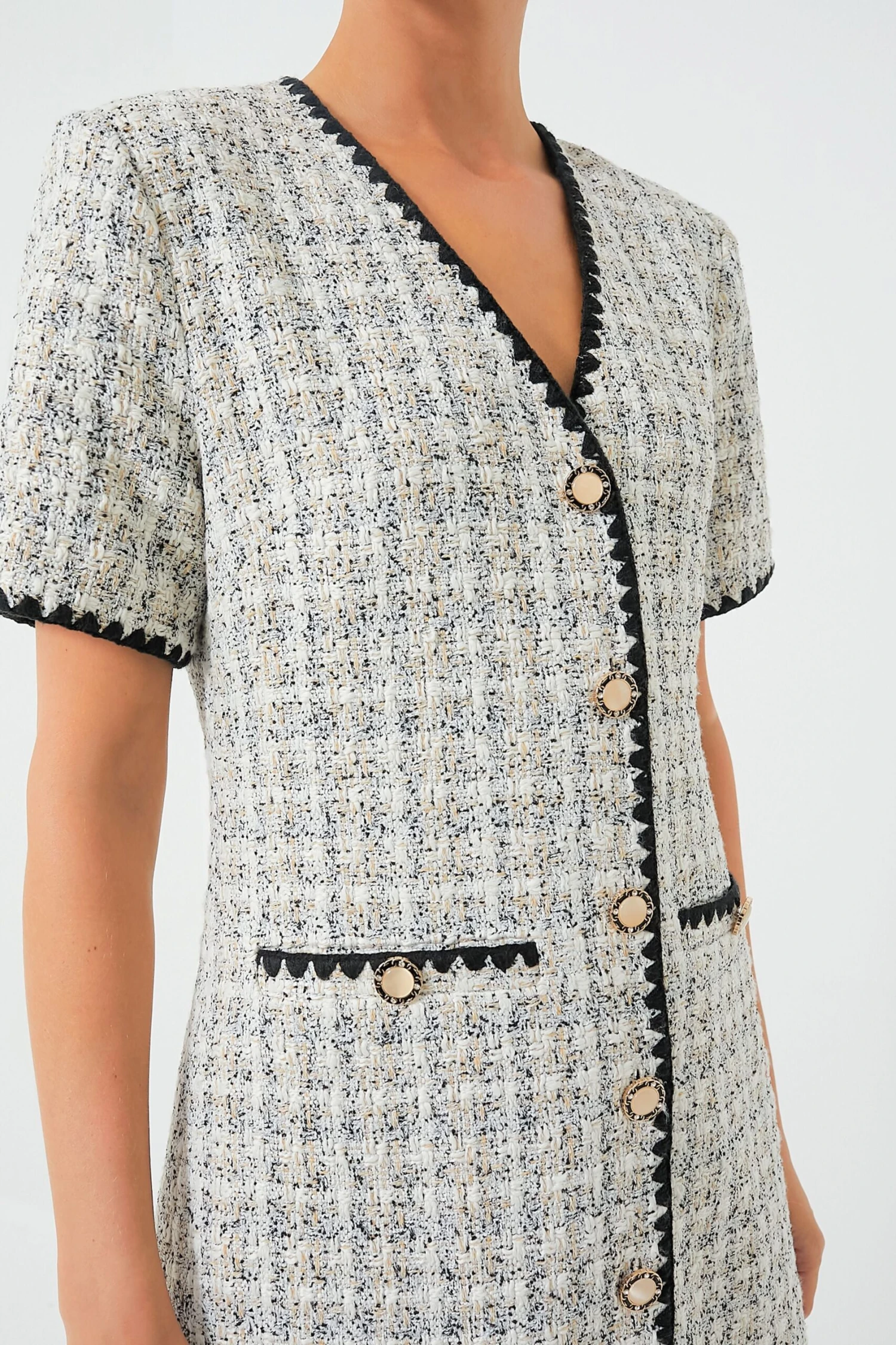 White Tweed Josephine Dress 6 White Tweed Josephine Dress - Image 6