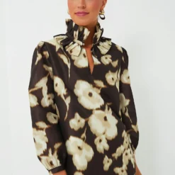 Dappled Hollyhock Bouvier Blouse