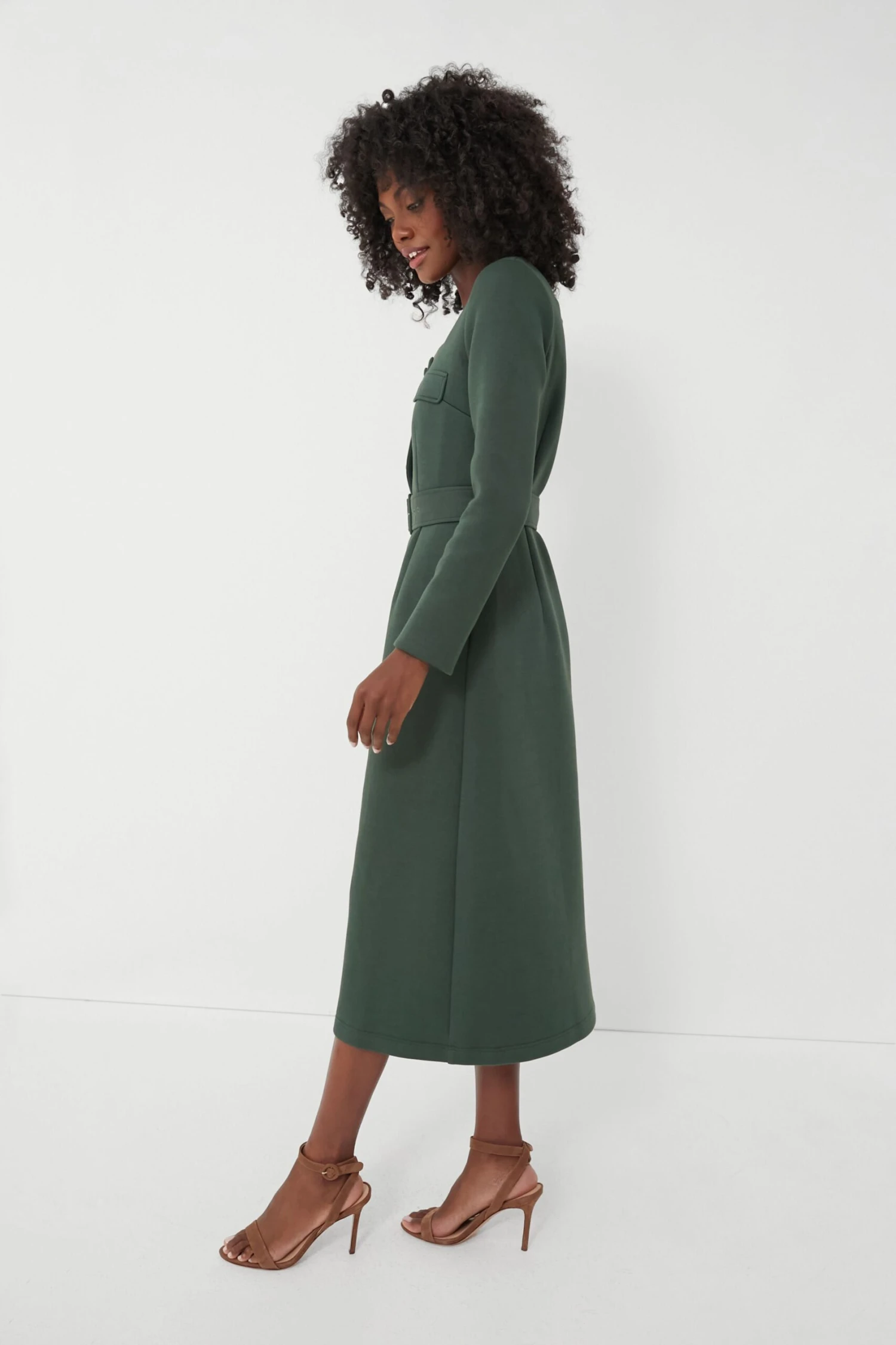 Forest Green Long Sleeve Elle Dress 3 Forest Green Long Sleeve Elle Dress - Image 3