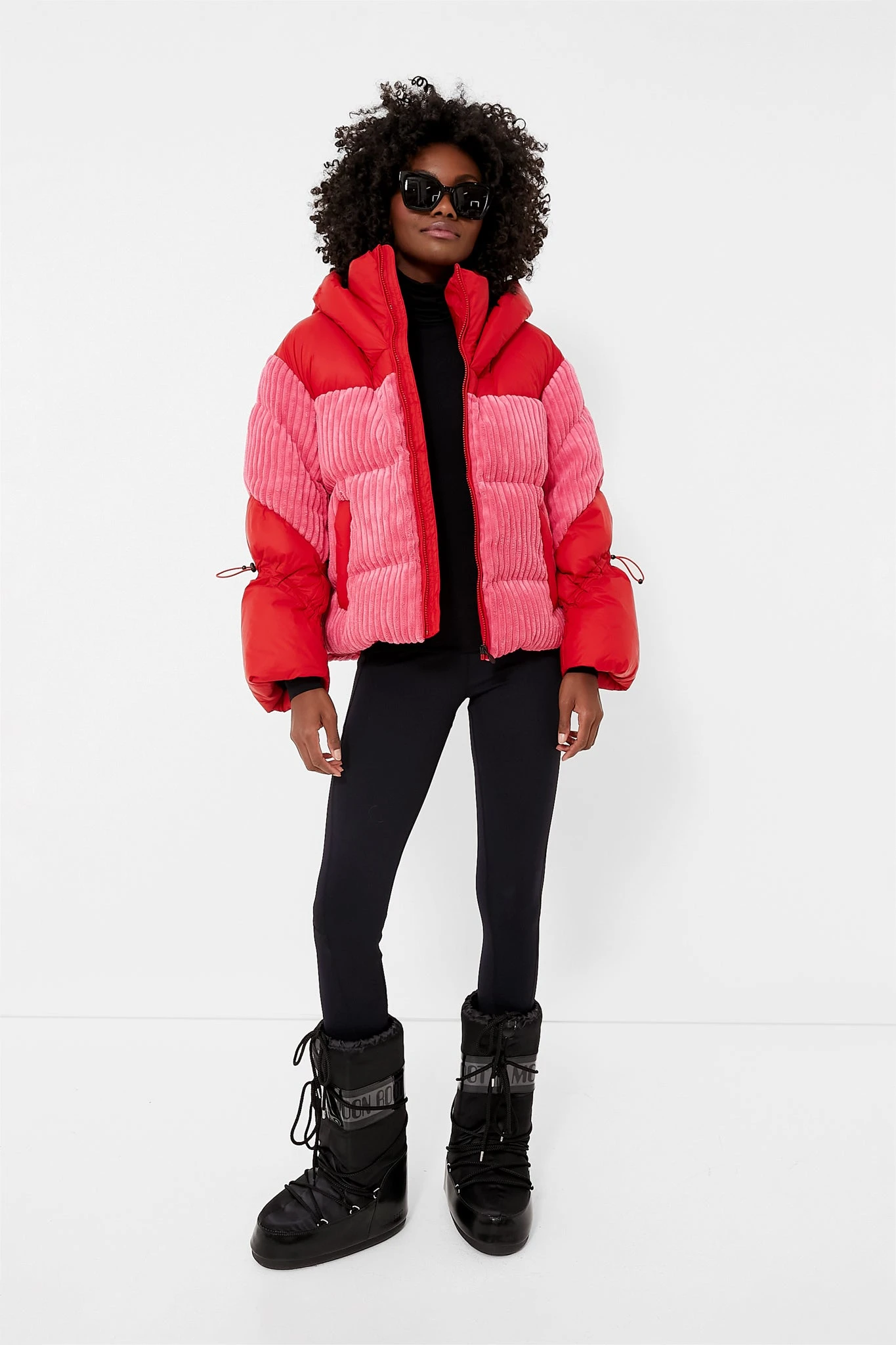 Azalea Pink And Red Zao Short Down Jacket 7 Azalea Pink And Red Zao Short Down Jacket - Image 7