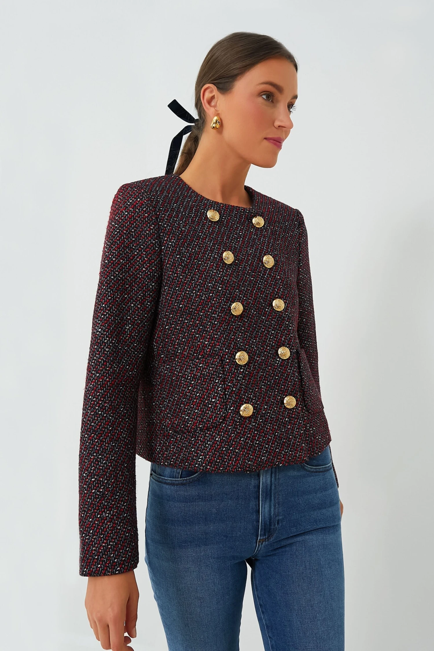 Red And Blue Tweed Marais Jacket 1 Red And Blue Tweed Marais Jacket