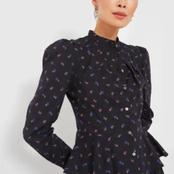Black Floral Alix Blouse