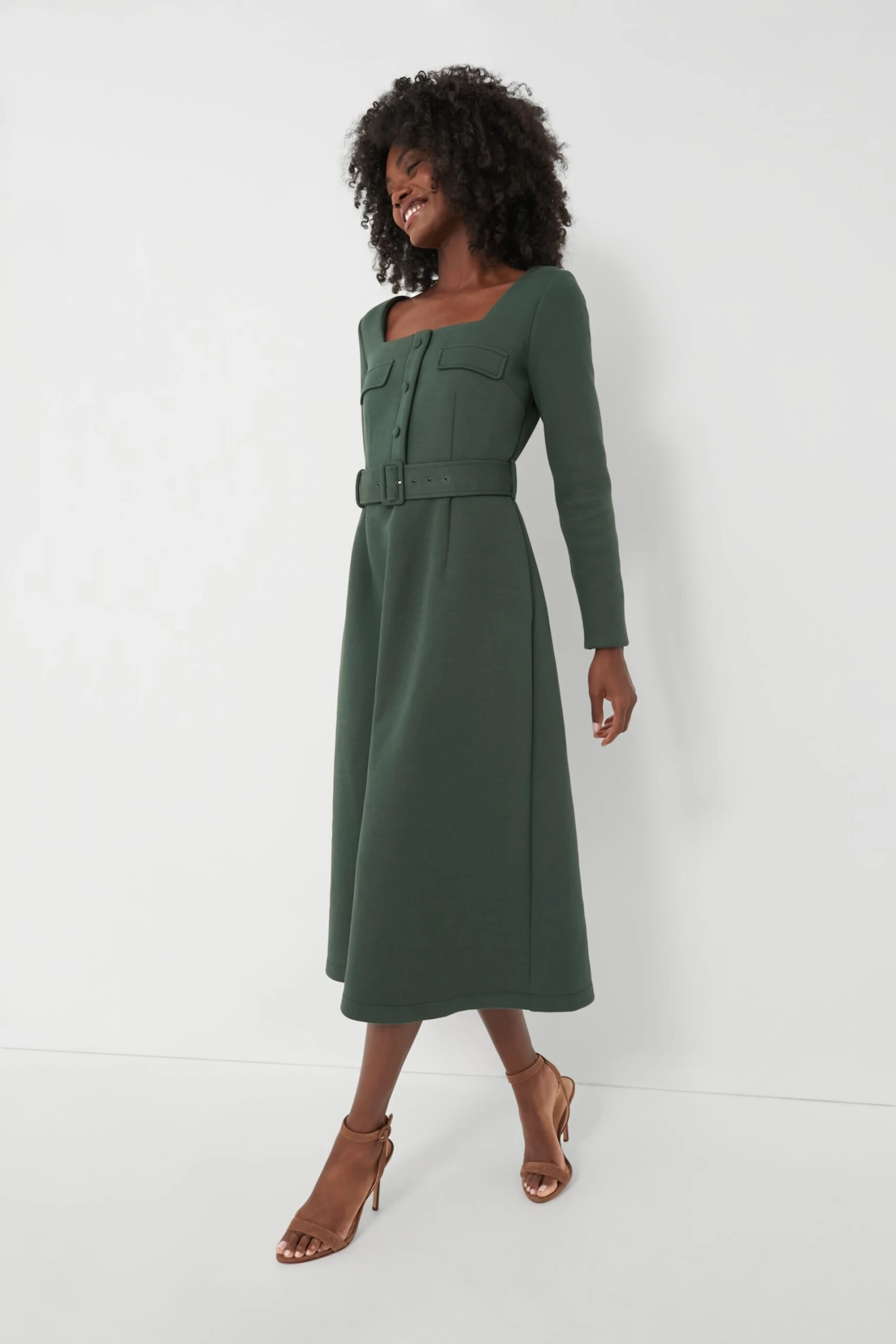Forest Green Long Sleeve Elle Dress 1 Forest Green Long Sleeve Elle Dress