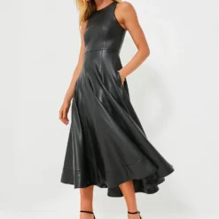 Black Soline Midi Dress
