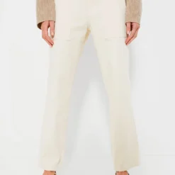 Ecru Herringbone Neil Pant