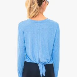 Light Blue Heather Tie Back Long Sleeve Tee -Outlet Toggify Store HZmegoOYQ5uLQZflhxR6n1biGNfxROih 1
