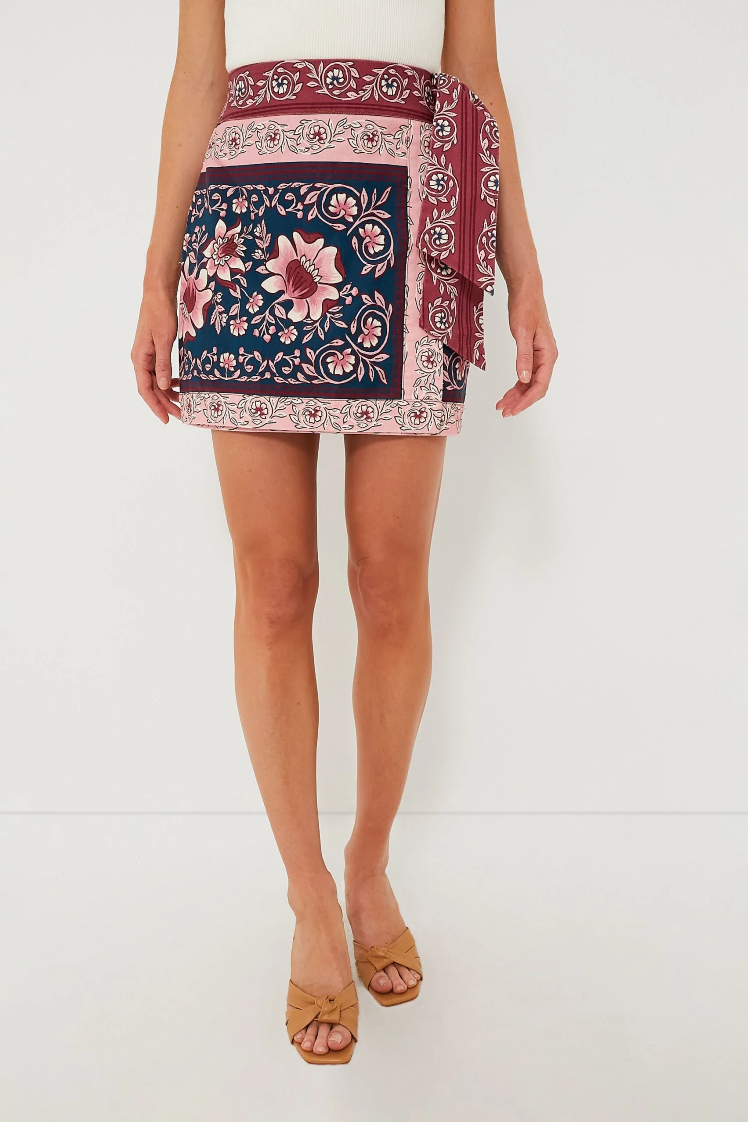 Farm Rio Teal Ainika Charm Overlapped Mini Skirt 1 Farm Rio Teal Ainika Charm Overlapped Mini Skirt