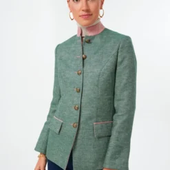 Green Linen Camille Tale Jacket
