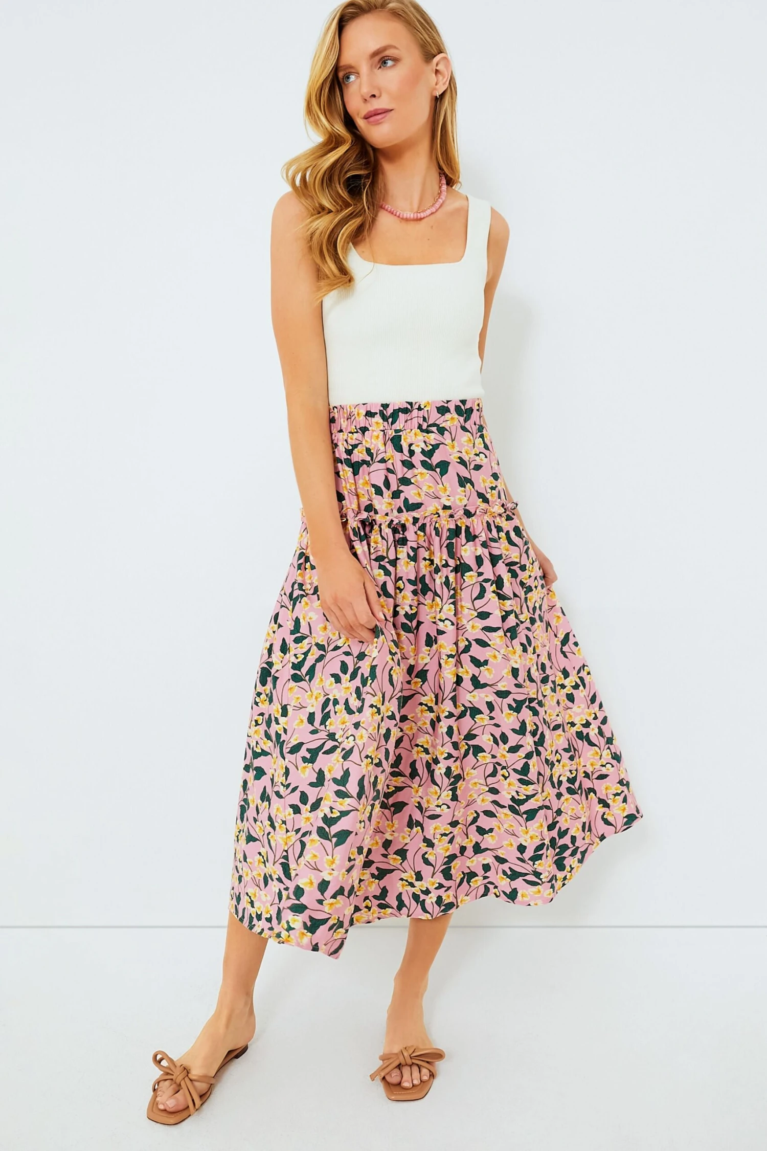 Exclusive Pink Multi Ruffled Maxi Skirt 2 Exclusive Pink Multi Ruffled Maxi Skirt - Image 2