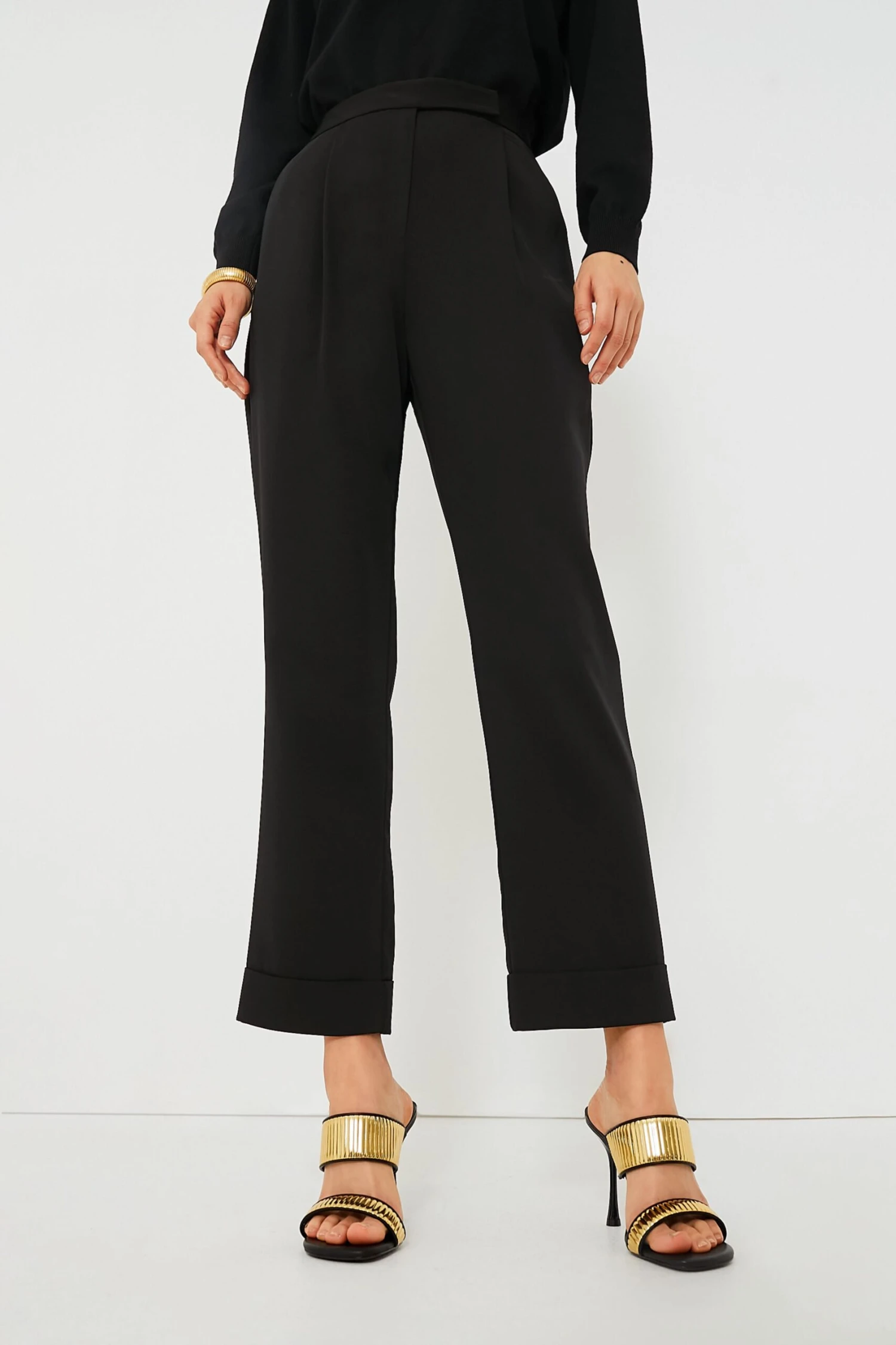 Black Pleated Duncan Trouser 1 Black Pleated Duncan Trouser