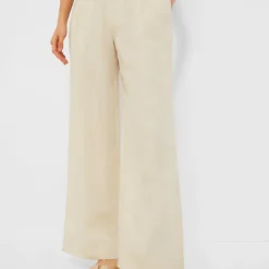 Sandshell Air Linen Pleated Trousers