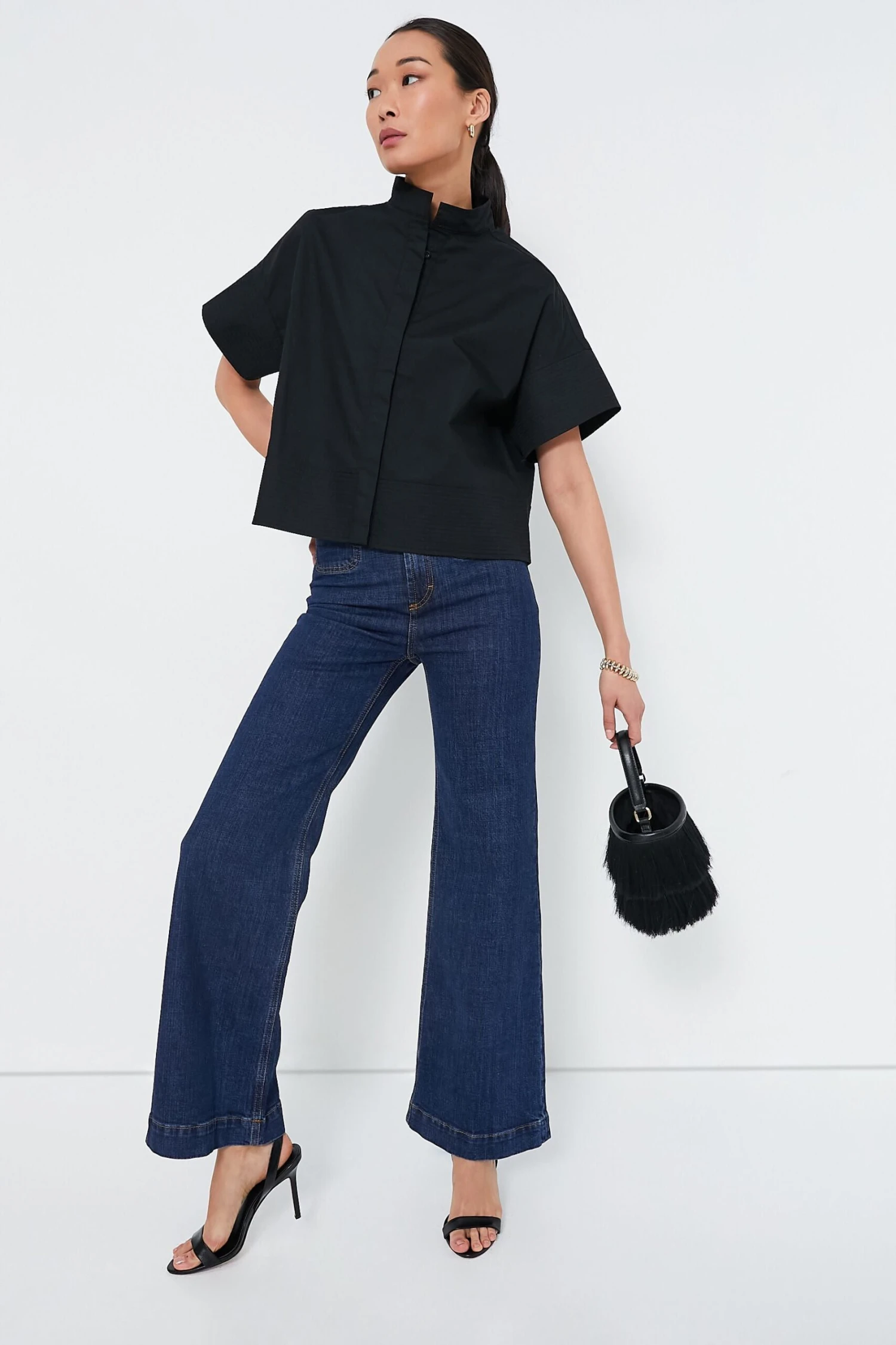 Black Trapunto Stitch Sofia Shirt 2 Black Trapunto Stitch Sofia Shirt - Image 2