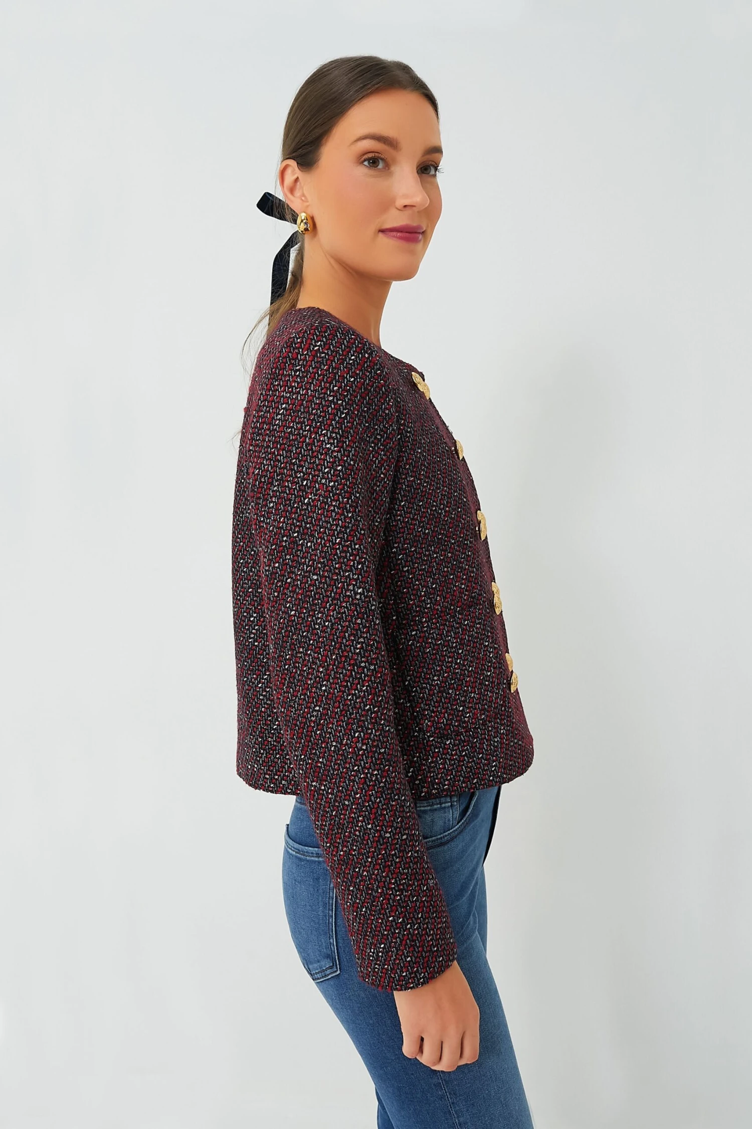 Red And Blue Tweed Marais Jacket 3 Red And Blue Tweed Marais Jacket - Image 3