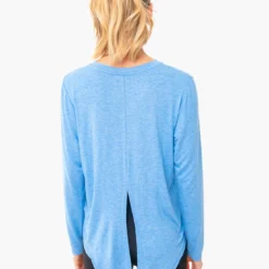 Light Blue Heather Tie Back Long Sleeve Tee -Outlet Toggify Store Mm0vodcecWixme0ILeTfDWckC0PHdz7N 1