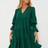 Hunter Green Crepe Kenzo Dress