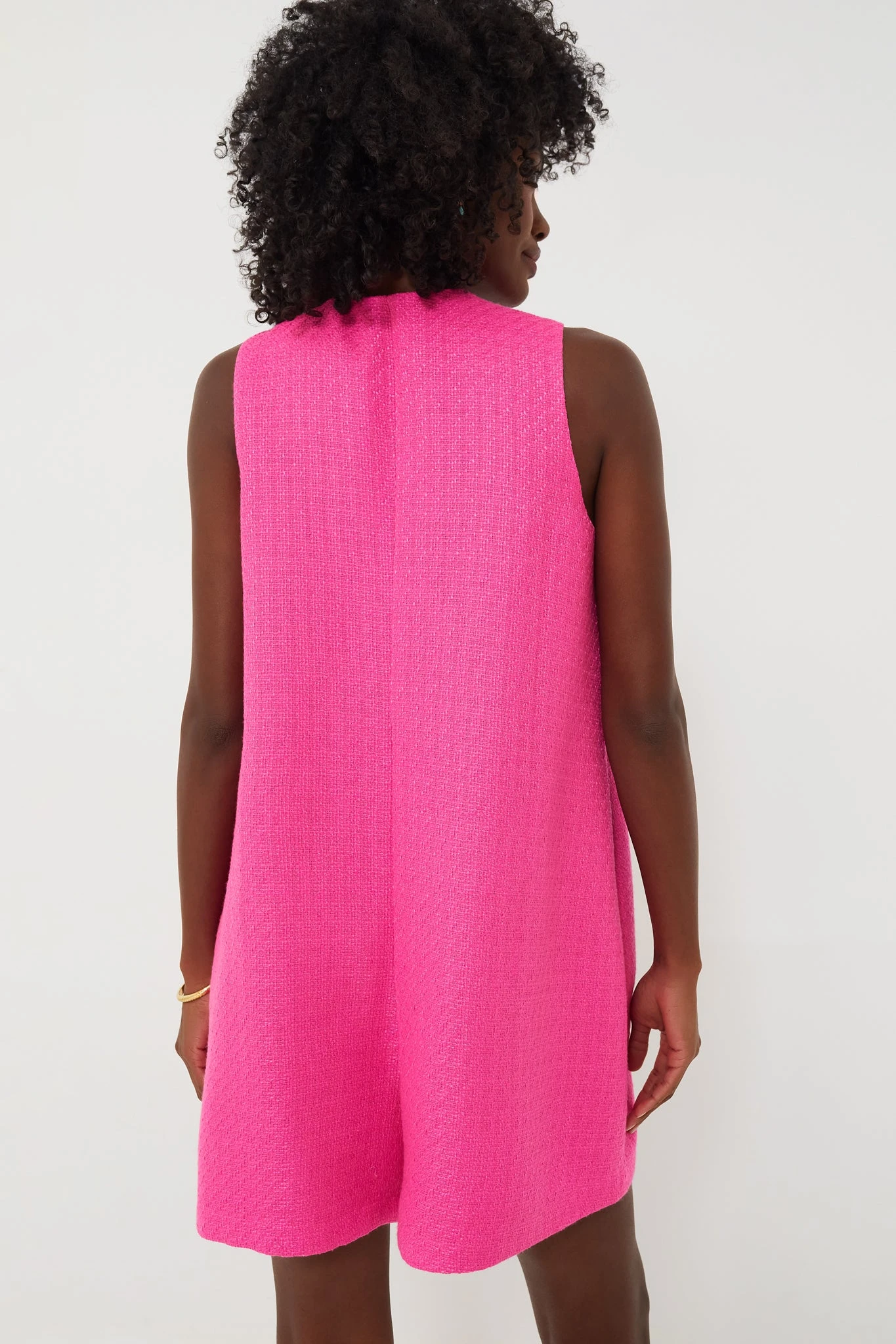 Hot Pink Textured Myla Romper 4 Hot Pink Textured Myla Romper - Image 4