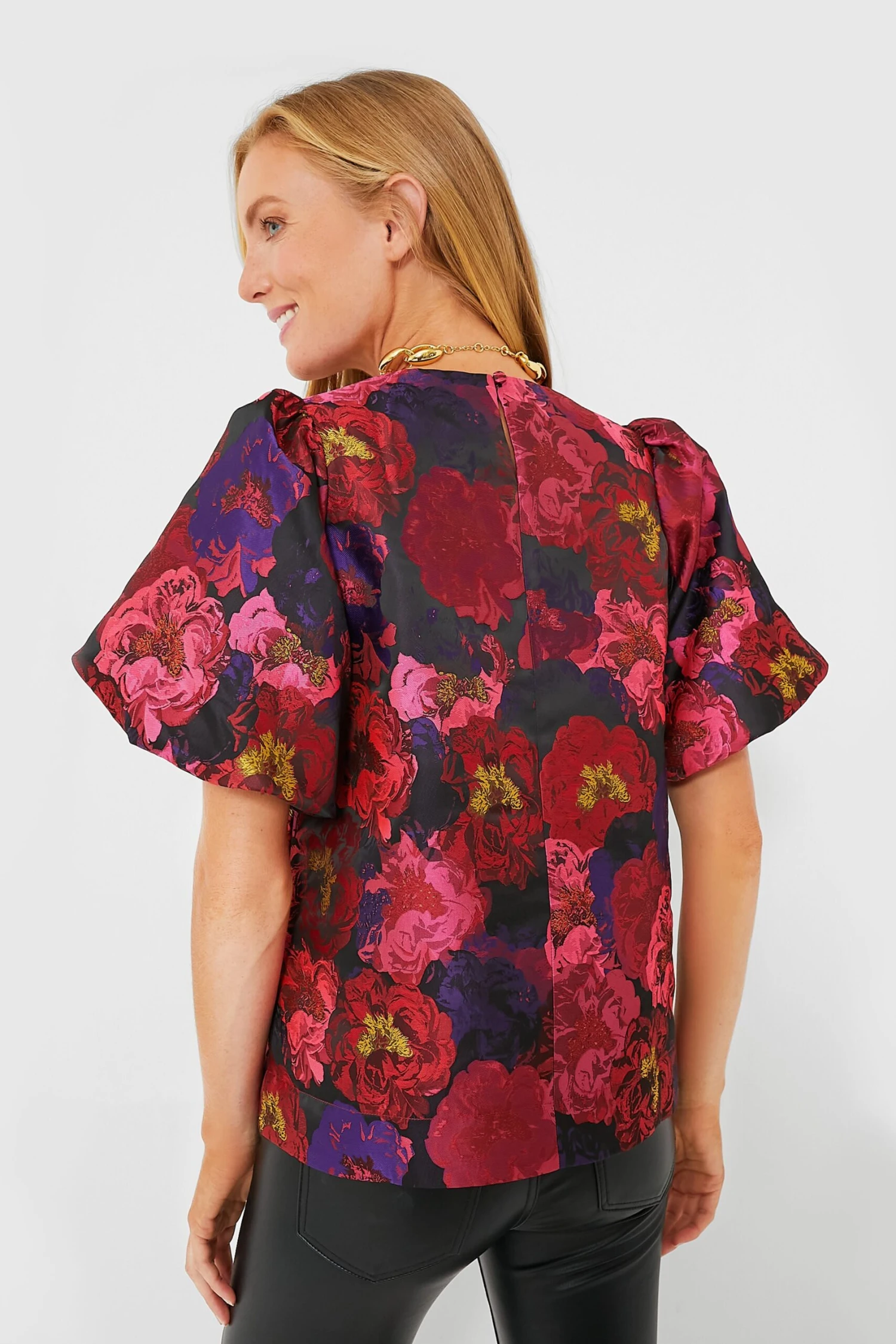 Camellia Jacquard Lyla Blouse 4 Camellia Jacquard Lyla Blouse - Image 4