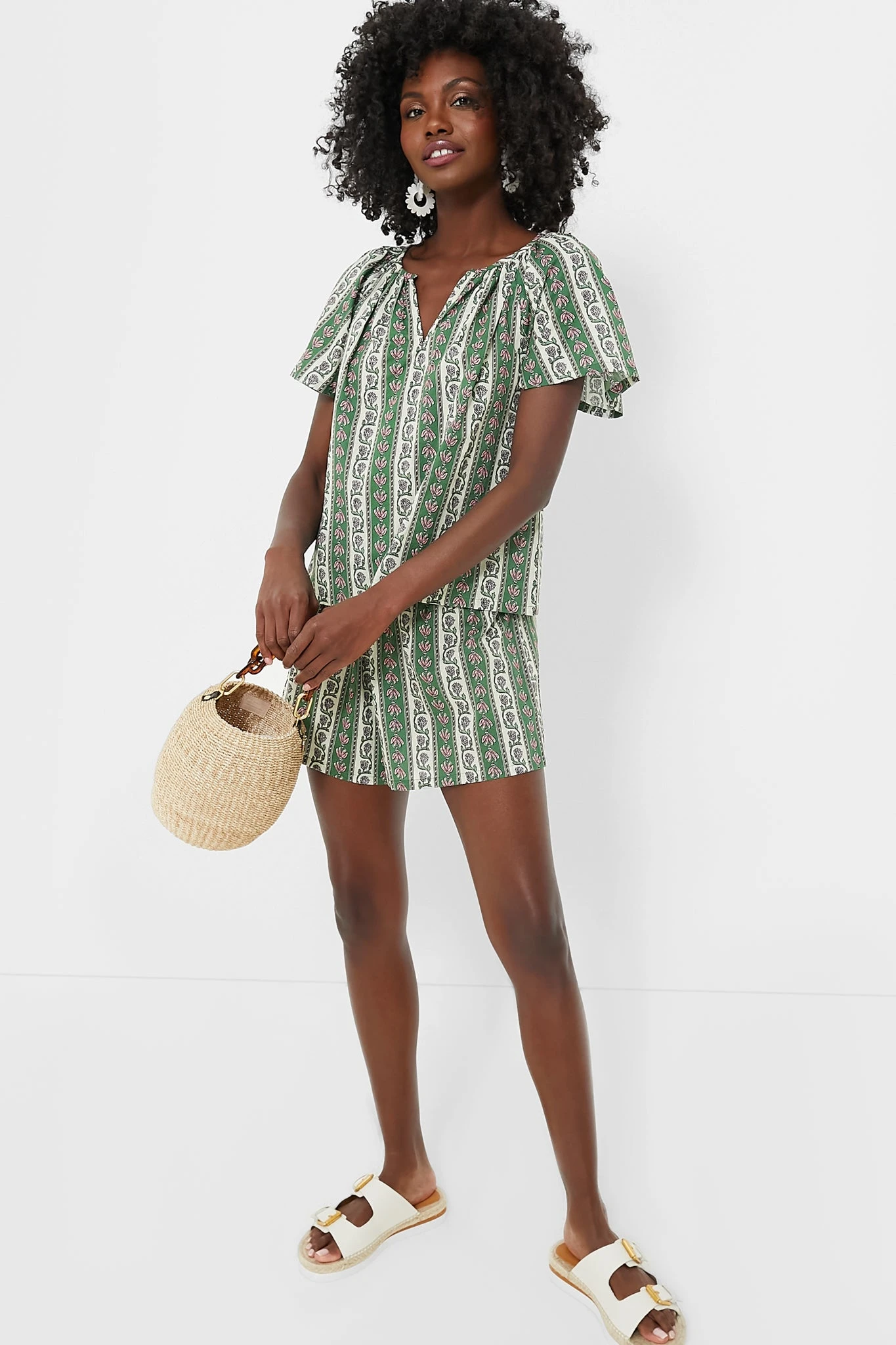 Fern And Floral Stripe Jolie Shorts 3 Fern And Floral Stripe Jolie Shorts - Image 3