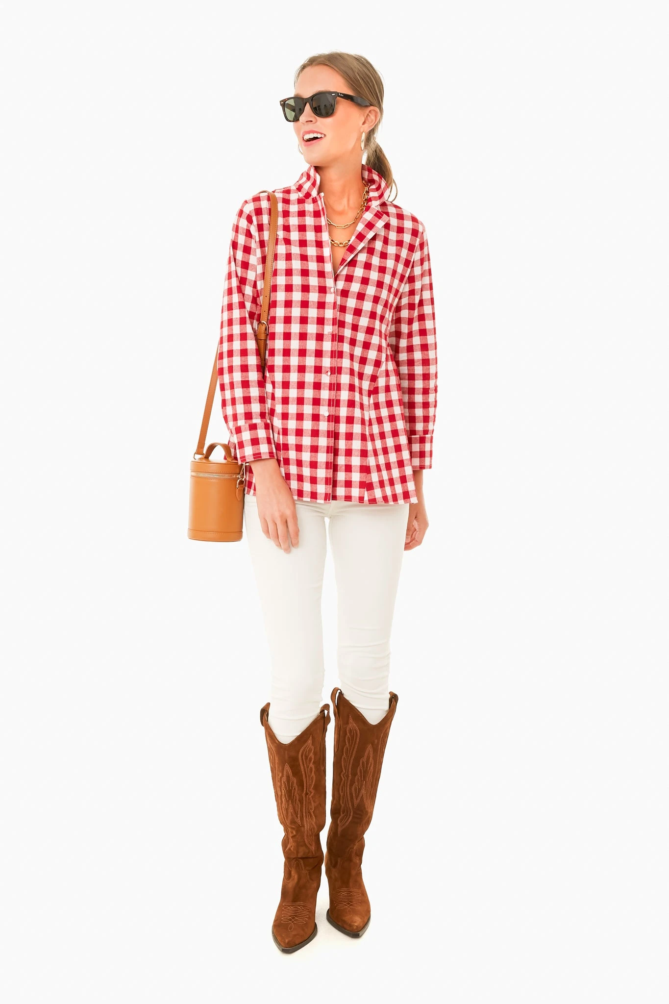 Apple Red Gingham Scarlett Button Down 2 Apple Red Gingham Scarlett Button Down - Image 2