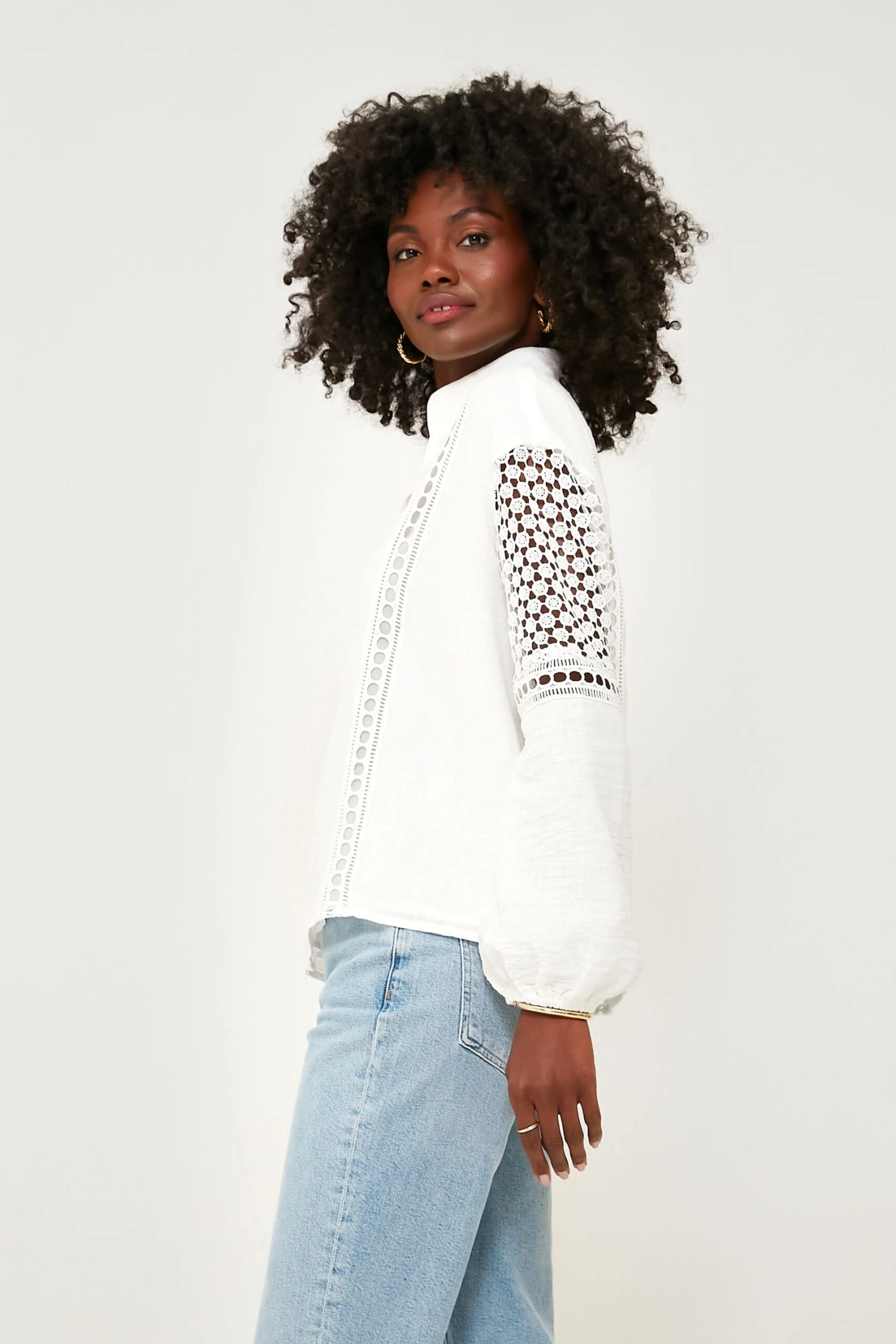 White Eyelet Jane Blouse 3 White Eyelet Jane Blouse - Image 3