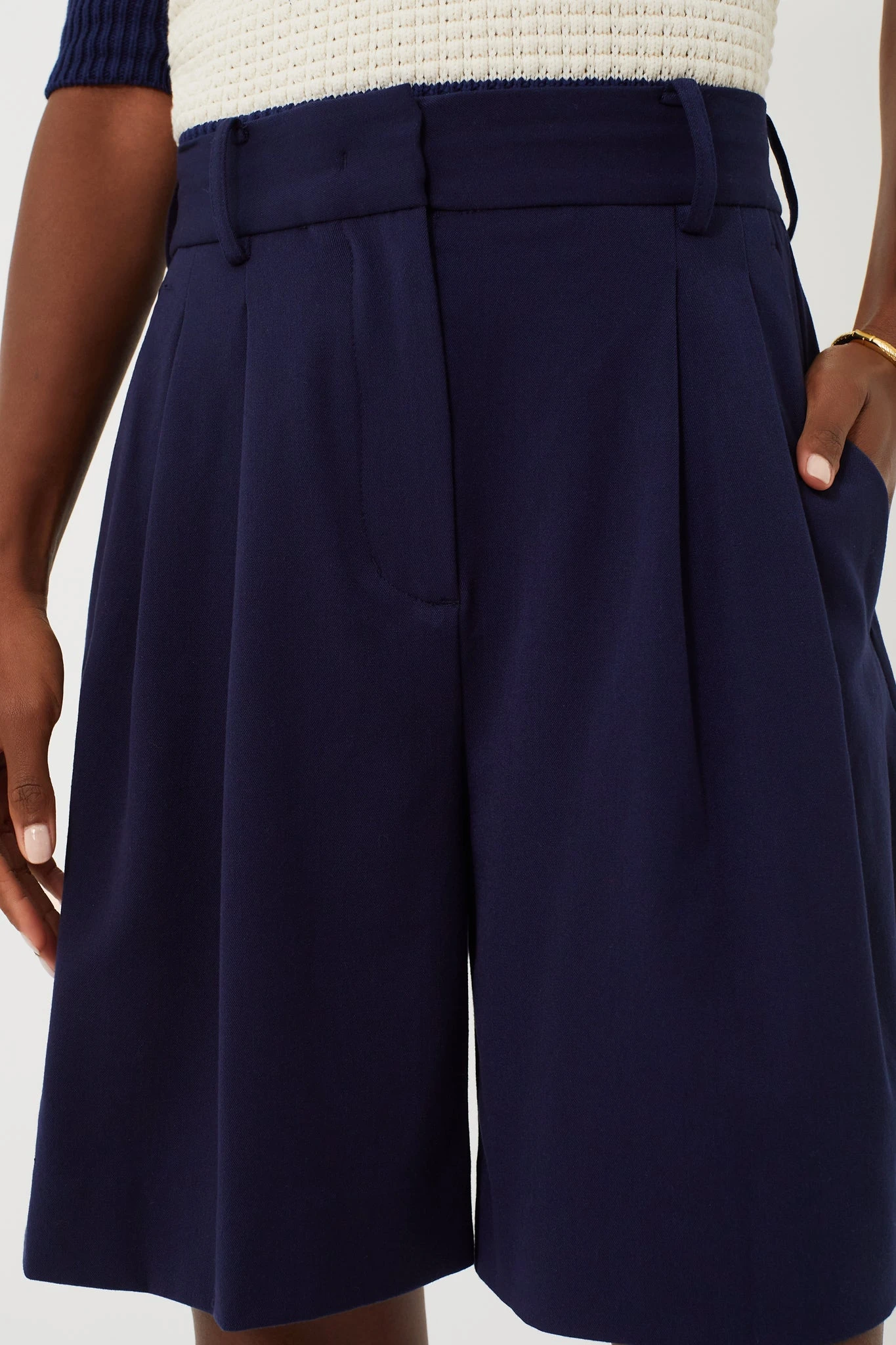 Staud Navy Long Luisa Shorts 5 Staud Navy Long Luisa Shorts - Image 5