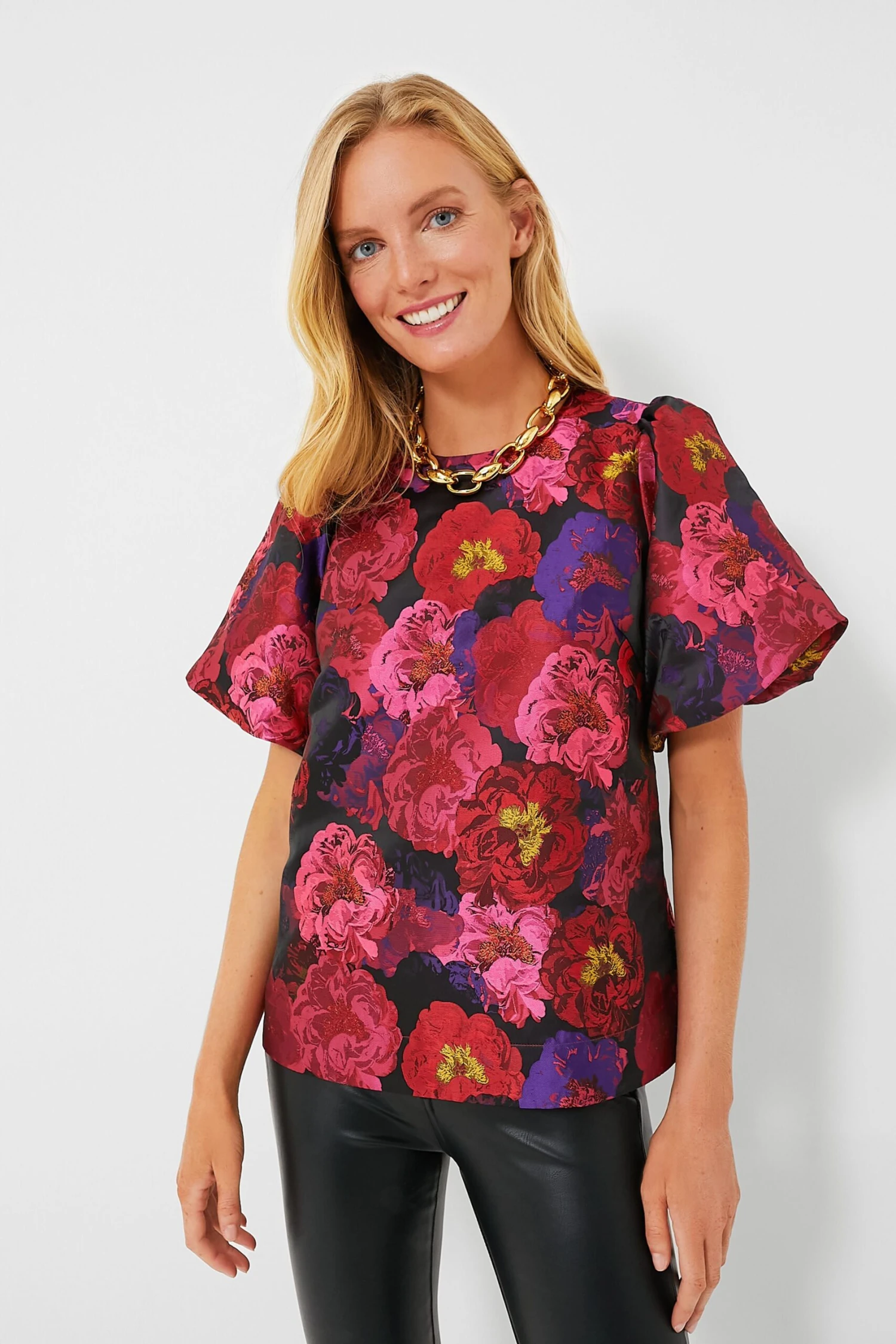 Camellia Jacquard Lyla Blouse 1 Camellia Jacquard Lyla Blouse